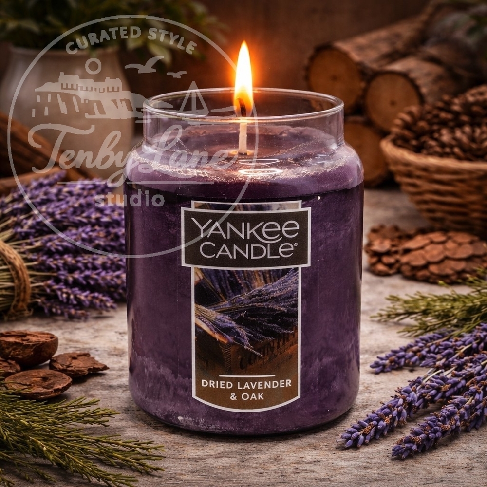 Yankee Candle Dried Lavender & Oak 22 oz Large Candle‎ Lavender Pepper & Cedar